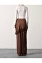 Women's Satin Lace Tie Palazzo Pants - 5