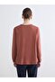 Lcw grace brown crew neck embroidered blouse - 5