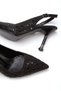 Women's Black Satin Decorated with Shiny Stones Open Back 9 cm Thin Galvanized Heel Comfortable Stiletto - 5