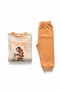 Baby Boy 100% Cotton Teddy Bear Printed Shoulder-Patch Top and Bottom Set - 3