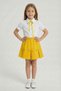 Girl's Yellow Bow Lace Embroidered Shirt Yellow Ribbon Skirt Set 23 April - 4