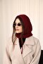 Burgundy Knitted Balaclava Beanie Hat - Unisex Winter Neck Warmer