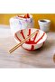 Handmade Noodle Bowl - Striped Design Patterned with Cutlery Included) - 3