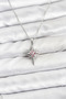 316l steel silver color zircon stone pole star model women necklace - 2