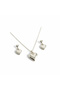 Silver Color Minimal Heart Necklace and Earrings Set - Comes with Special Gift Box - 3