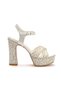 Women's Skin Pearl-Studded Cat-Eye High Platform Heels, Comfortable and Stylish Shoes - 3