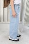 Girl's Heart Embroidered Wide Leg Jeans - Light Blue Wide Leg Jeans - 4