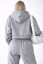 Women's Crop Hooded Zip Sweatshirt – White Zip - 5