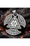 Stainless Steel Norse Odin Symbol Valknut Viking Men's Necklace - 2