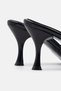 Women's Heeled Patent Leather Slippers - 7