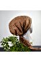 Brown Marble Pattern Cheesecloth Bonnet - Non-Slip, Anti-Sweat (Non-Slip) - 3