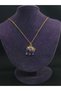 Natural Stone Blue Elephant Steel Necklace Women's Jewelry Daily Accessory Luck Power Abundance Courage Meaningful Gift