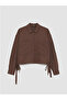 Artı-Store Women's Shirt Is Long-Sleeved and Collared. Ahead