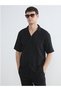 Artı-Store Men's Shirt with Short Sleeves and a Pashmina Collar, Made from 100% Cotton Muslin Fabric. - 3