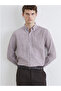 M1 Sezon Mürdüm Regular Fit Striped Men's Shirt - 3