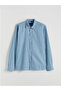 M1 Sezon Blue Regular Fit Gabardine Men's Shirt