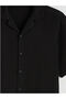 Artı-Store Men's Shirt with Short Sleeves and a Pashmina Collar, Made from 100% Cotton Muslin Fabric. - 2