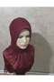Burgundy Seamless Model Ready-Made Turban Ready-Made Shawl Evening Dress Shawl Veil - 3
