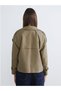 Artı-Store Women's Trench Coat with Double-Breasted Collars Made of Gabardin Fabric, Button Closure. With Epaulettes and Cuffs - 8