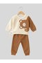Baby Boys 2-Piece Embroidered Set with Different Sleeve Details in Cotton - 3