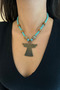 Turquoise and Agate Natural Stone Special Design Bronze Accessory with Angel Figure Pendant Special Design Necklace - 5