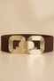 Gold Buckled Slip-Through Elastic Wide Women's Belt | High-Waist Dress Jacket Compatible MFR5001 - 3