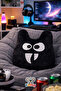 Embroidered Vampire Design Soft Lumbar Support Plush Pillow - for Car, Gaming, Office and Home - Lumbar Pillow - 4