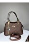 Women's Quilted Hand and Shoulder Bag with Gold Heart Key Accessory and Adjustable Strap - 6