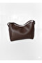 Dark Brown Color Adjustable Women's Shoulder Bag with Top Zipper - 2