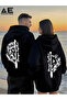 Unisex Lion & Lioness Printed Lover Combination Oversized Hoodie Set