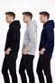 Men's Black-Gray-Navy 3-Piece Set Hooded Sweatshirt Winter Kangaroo Pocket Lined with Cotton - 2
