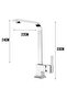 White Square Kitchen Sink Faucet Mixer White Chrome Kitchen Faucet - 5