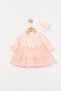 Baby Girl Mevlütlük Dress with Bandana and Lace Newborn Hospital Release Wedding Dress Evening Dress Mevlitlik 416 - 2