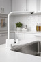White Square Kitchen Sink Faucet Mixer White Chrome Kitchen Faucet - 3