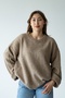 ŞARDONLU SARI OVERSIZE KAZAK