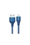 كابل USB-A-Lightning للشحن والمزامنة، معتمد من MFI، مصنوع من النايلون بطول 1.5 متر، لون أزرق داكن، USB 2.0 - 2