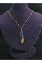 Bird Feather Steel Necklace Blue Yellow Colorful Star Enamel Embroidered Authentic Luck Symbol Yellow Steel Necklace - 3