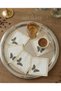 6 Linen Fabric Embroidered Coffee Side Cocktail Napkins & Coasters Serving Napkins