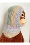Baby Kids Hand Knitted Knitted Neck Collar Beanie Balaklava Pastel Mixed Color Glittery 0-2 Years Old - 3