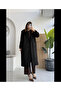 Black Long Suede Trench Coat - 9608 - 3