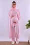 Cotton Piece Maternity and Breastfeeding Pajama Set with Hijab Effortt - Pink - 2