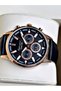 Functional Black-Copper Color Leather Cord Men's Wristwatch - 2