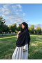 Women's Black Shaded Chiffon Soufflé Light Draped Hijab Top - 3
