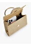 Textured Crossbody Bag with Detachable Strap - 7