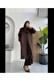 Brown Long Suede Trench Coat - 9608 - 2