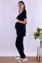 Effortt Navy Blue Maternity Pajama Set - 3