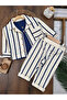 Striped Safari Front Button Jacket and Bodysuit 3-Piece Baby Boy Set