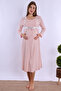 Cotton Fabric Maternity Set with Breastfeeding Features 4 Pieces Effortt - Powder - 6