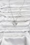 316L Steel Chain Silver Color Heart and Bow Model Zircon Stone Women's Necklace - - 2