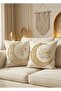 Beige Cream Moon-Themed Modern Digital Print Decorative 2-Piece Cushion Cover Set - 2